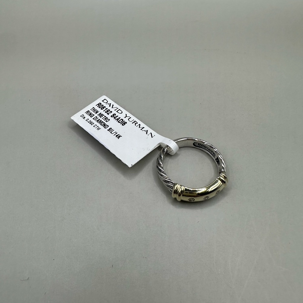 David Yurman Two-Tone Diamond Cable Ring size 6